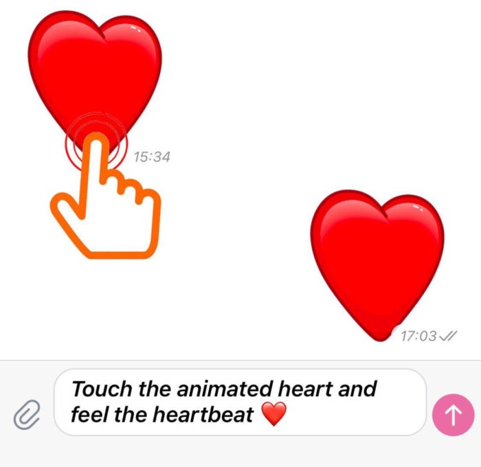 Animated heart emoji on Telegram