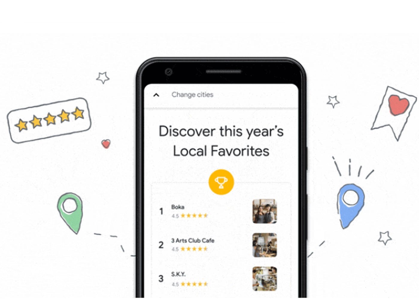 Google Maps función restaurantes