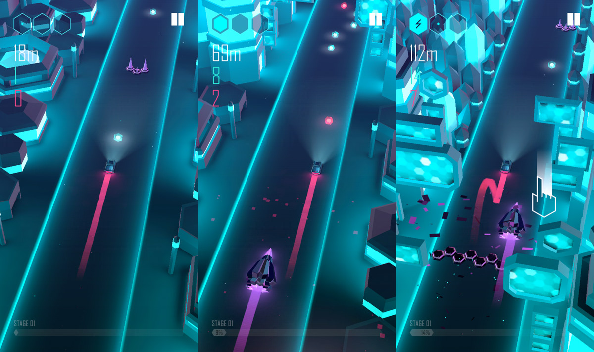 Cars, neons and electronic music in Beat Racer