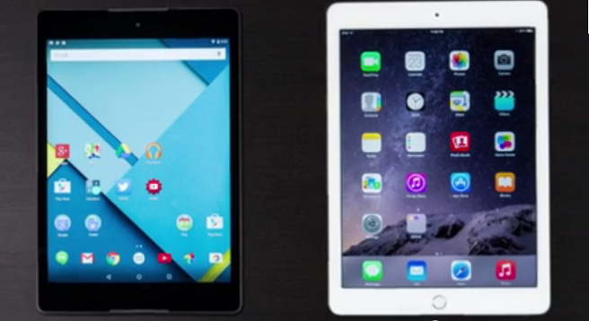 Nexus 9 vs iPad Air 2 front