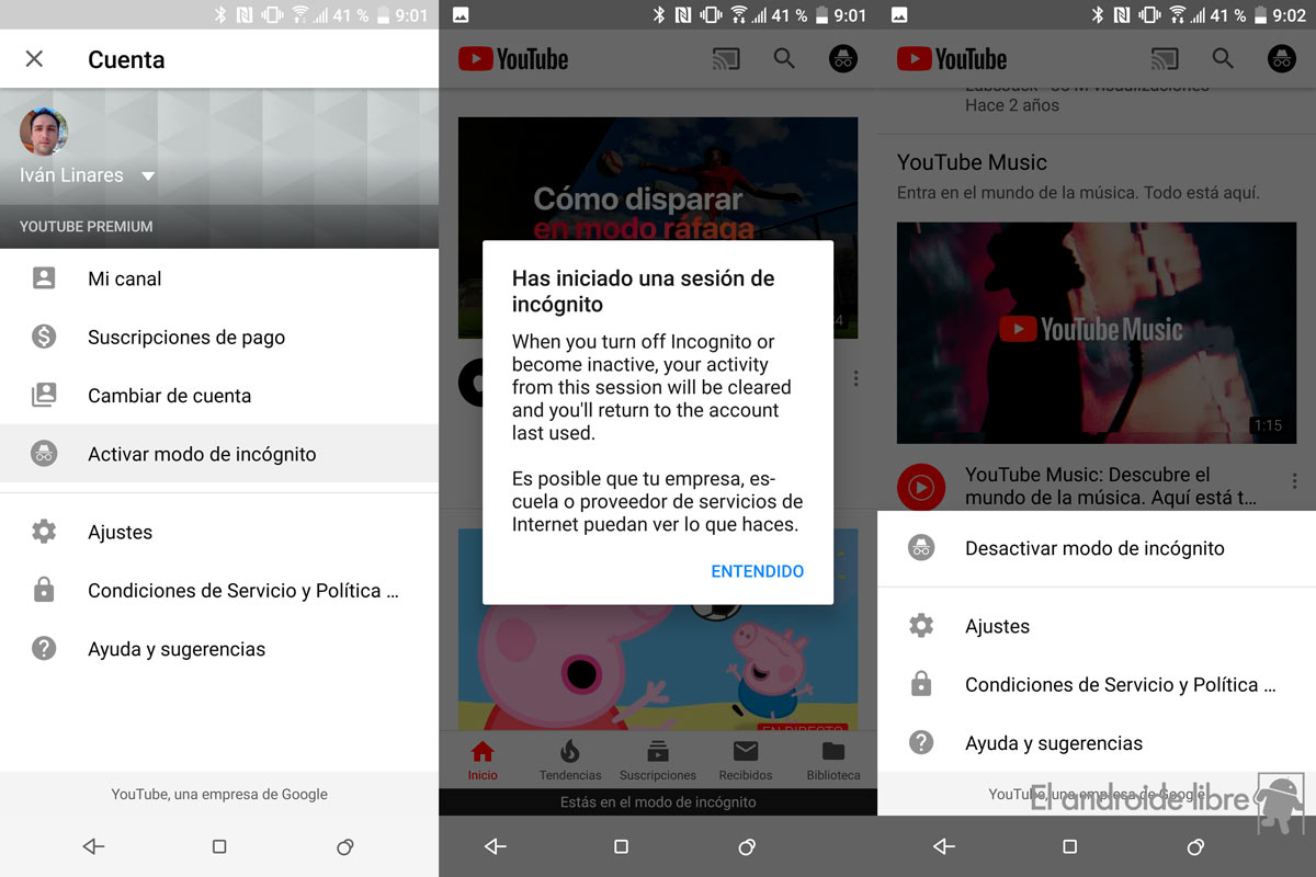 Avoid leaving a trace on YouTube by activating the new incognito mode