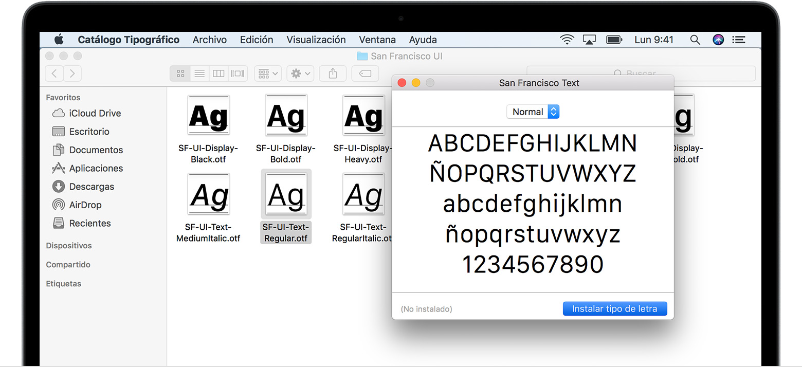Nuevos tipos de letras en Mac 1