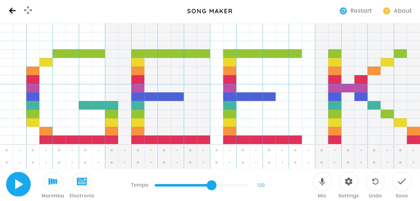 Song Maker, the fun Google web application for creating songs